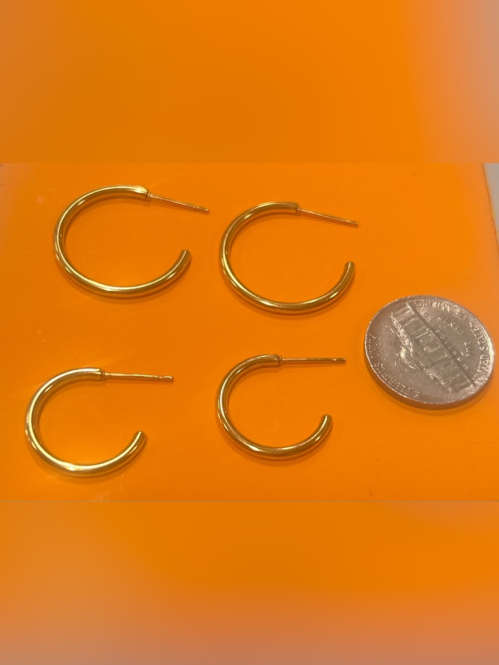Gold Hoop Stud Earrings - Classic Women's Jewelry
